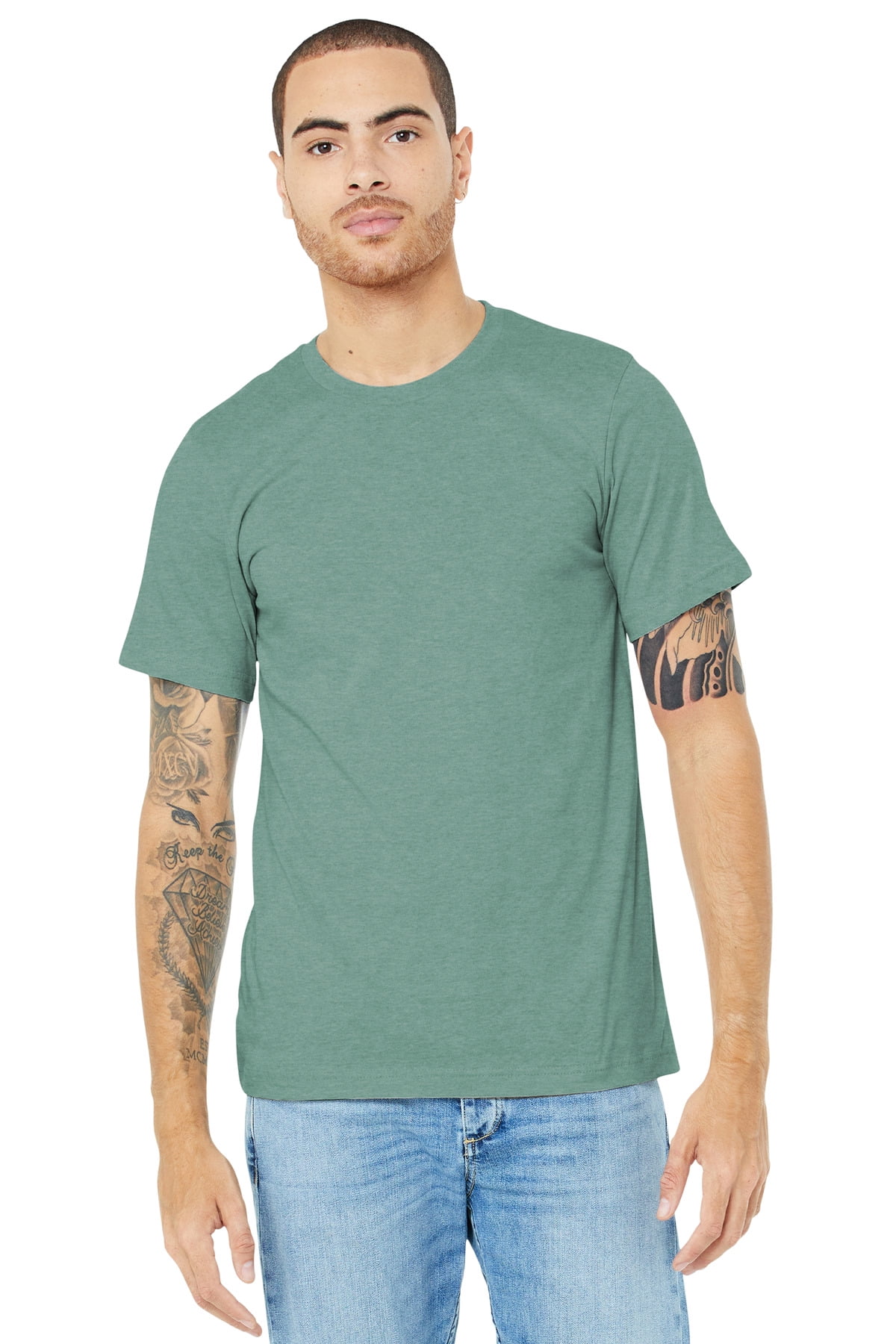 Bella Canvas Unisex T-Shirt - Heather CVC Short-Sleeve, 4XL, Deep Teal - View #5