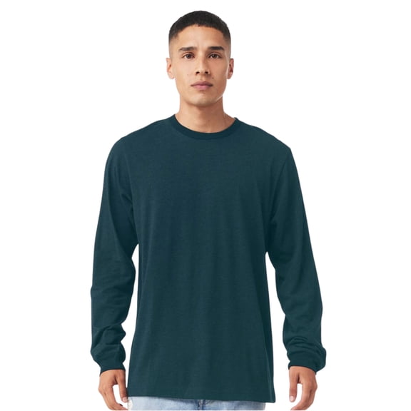 BELLA + CANVAS Unisex Jersey Long Sleeve T-Shirt Crewneck Tee Shirts (Atlantic, 3XL)