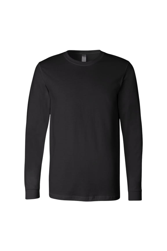 BELLA + CANVAS Unisex Jersey Long Sleeve T-Shirt Crewneck Tee Shirts (Black, S)