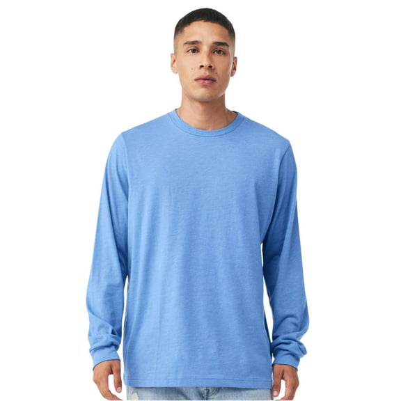 BELLA CANVAS Unisex Jersey Long Sleeve T-Shirt Crewneck Tee Shirts (Carolina Blue, M)