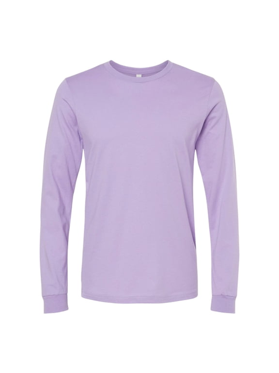 BELLA + CANVAS Unisex Jersey Long Sleeve T-Shirt Crewneck Tee Shirts (Dark Lavender, M)