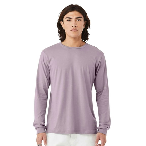 BELLA CANVAS Unisex Jersey Long Sleeve T-Shirt Crewneck Tee Shirts (Light Violet, XS)