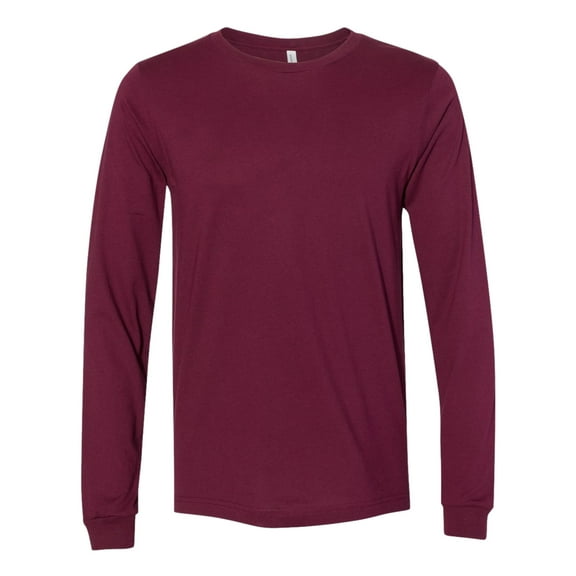 BELLA   CANVAS Unisex Jersey Long Sleeve T-Shirt Crewneck Tee Shirts (Marron, M)