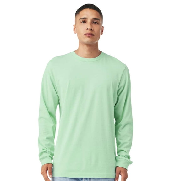BELLA CANVAS Unisex Jersey Long Sleeve T-Shirt Crewneck Tee Shirts (Mint, XS)