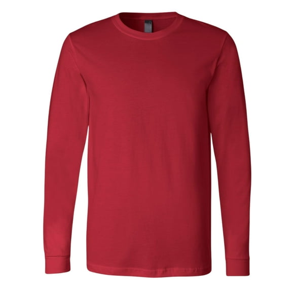 BELLA CANVAS Unisex Jersey Long Sleeve T-Shirt Crewneck Tee Shirts (Red, S)