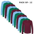 thumbnail image 1 of BELLA + CANVAS Mens Long Sleeve T-shirt | 4.2 oz Casual Crewneck Sweatshirts, Mix 12 Pack, Size 2XL, 1 of 5
