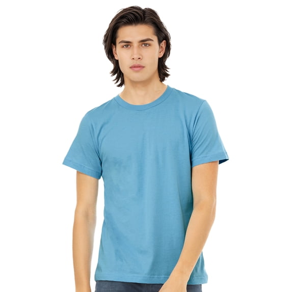 BELLA+CANVAS Adult Unisex Short Sleeve Crew T-Shirt for Crafting, Ocean Blue, Small