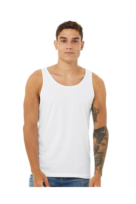 BELLA + CANVAS - Unisex Jersey Tank - 3480 - White Fleck Triblend - S