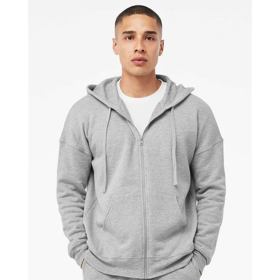 BELLA + CANVAS - Unisex Sponge Fleece DTM Full-Zip Hoodie - 3759 - Athletic Heather