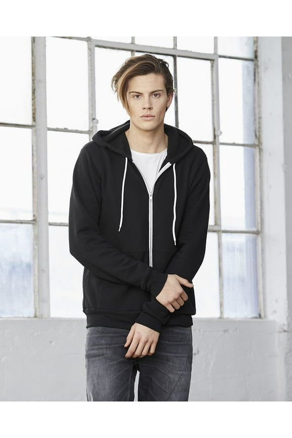 BELLA + CANVAS - Unisex Sponge Fleece Full-Zip Hoodie - 3739 - Black - 2XL