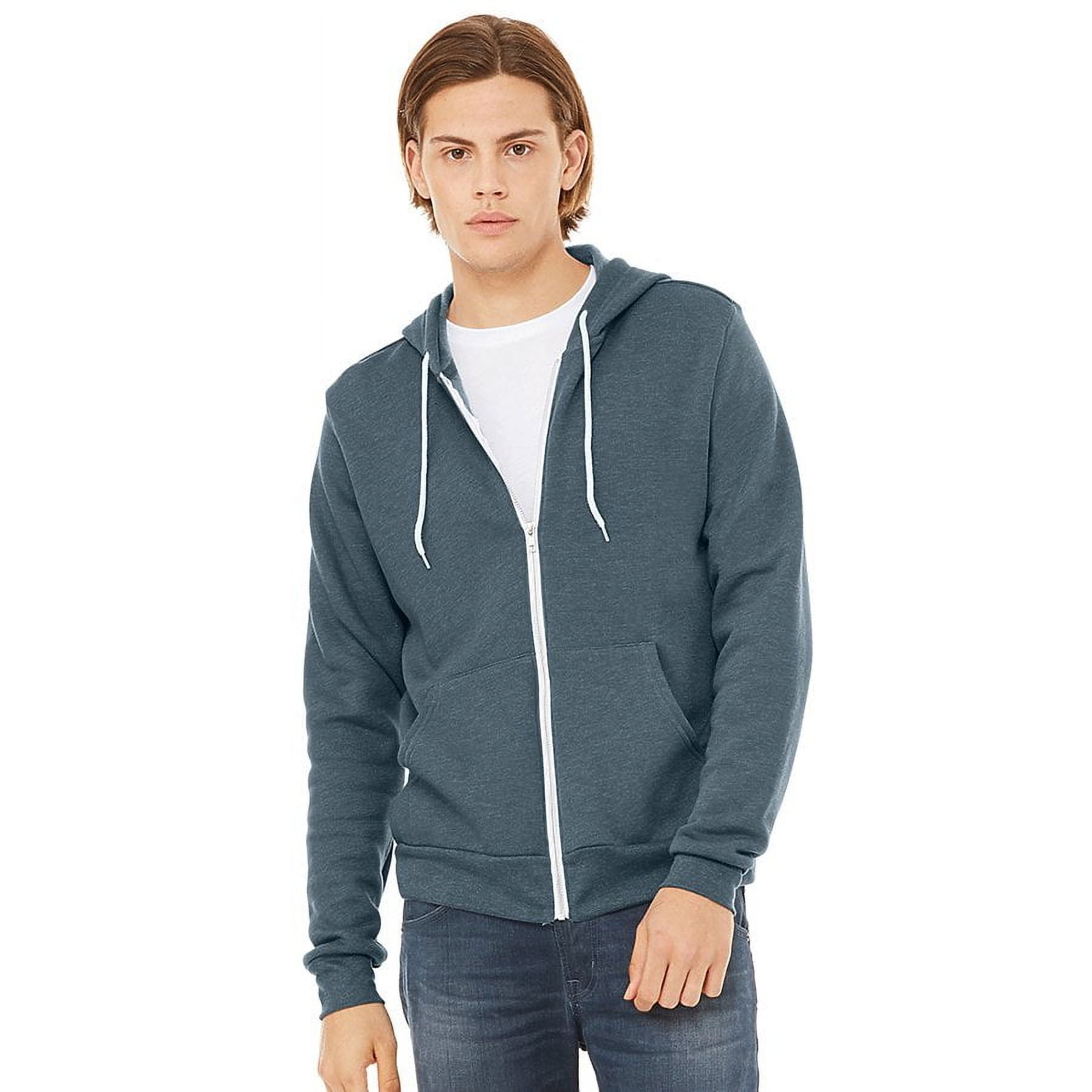 Bella Canvas 3739 Unisex Sponge Fleece Full Zip Hoodie Heather Slate 2XL