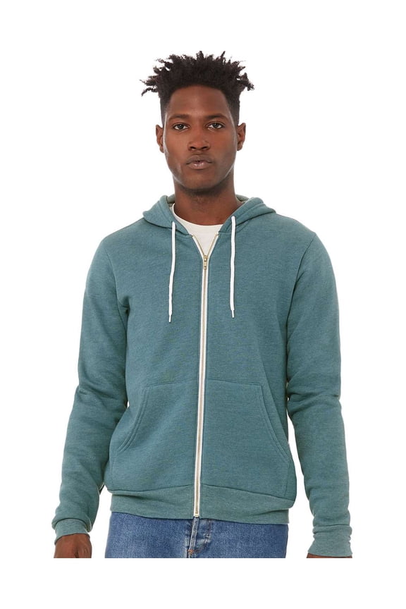 BELLA + CANVAS Unisex Sponge Fleece Full-Zip Hoodie Size up to 3XL