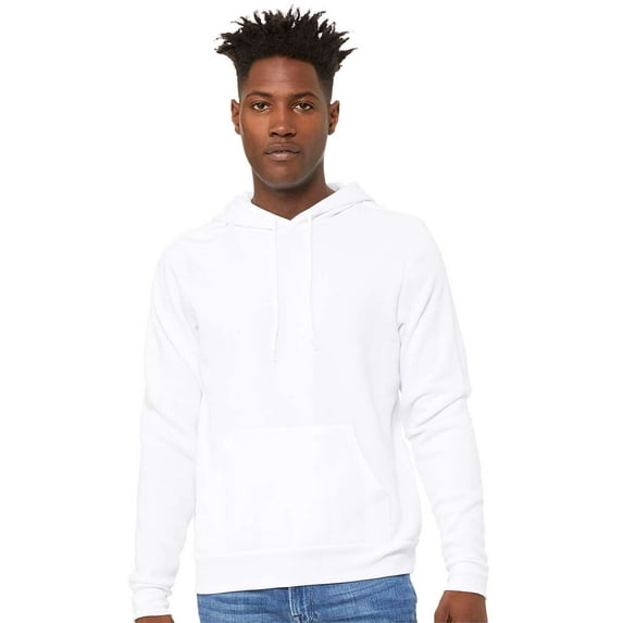 BELLA + CANVAS Unisex Sponge Fleece Hoodie 3719 - Dtg White Size 2XL