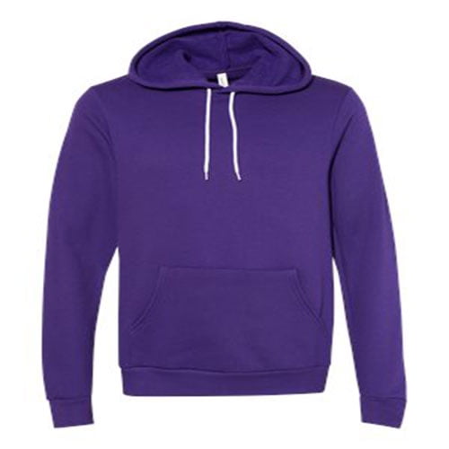 Bella Plus Canvas B86306674 Unisex Sponge Fleece Hoodie, Team Purple - Medium
