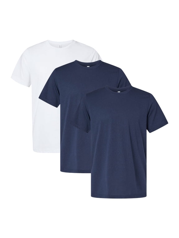 BELLA + CANVAS Unisex T-Shirt, EcoMax Tee 65/35 Recycled Polyester/Cotton Assorted T-Shirts for Men (Bright Color 3 Pack, S)
