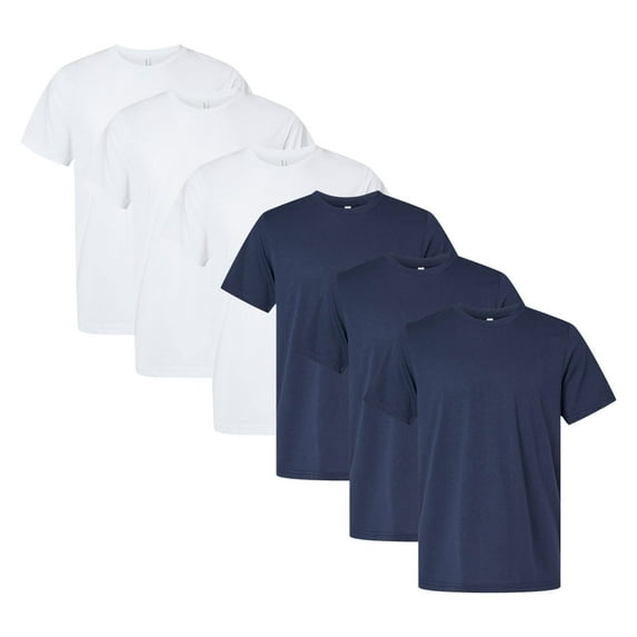 BELLA + CANVAS Unisex T-Shirt, EcoMax Tee 65/35 Recycled Polyester/Cotton Assorted T-Shirts for Men (Bright Color 6 Pack, 3XL)