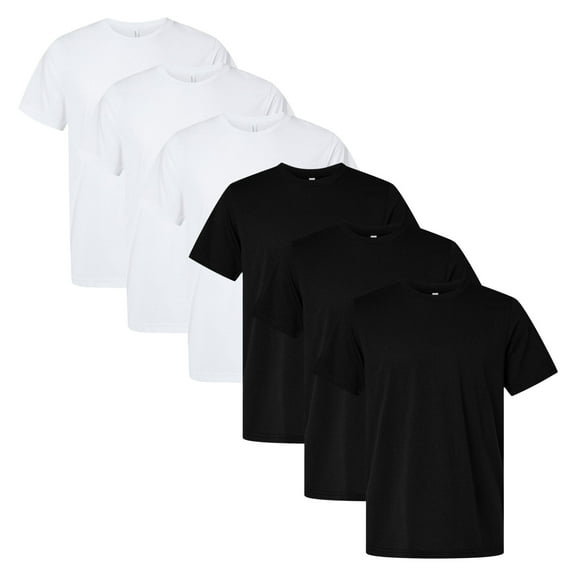 BELLA + CANVAS Unisex T-Shirt, EcoMax Tee 65/35 Recycled Polyester/Cotton Assorted T-Shirts for Men (Dark+Bright Color 6 Pack, L)