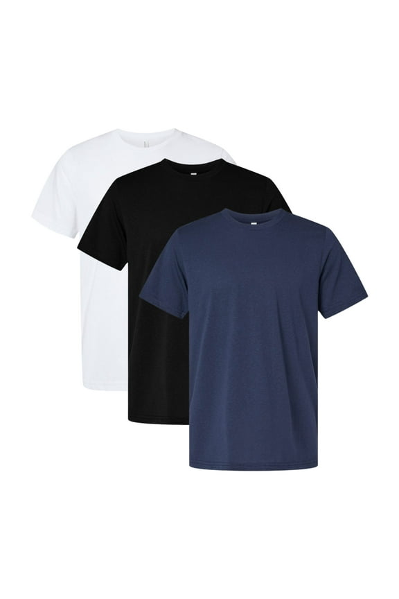 BELLA + CANVAS Unisex T-Shirt, EcoMax Tee 65/35 Recycled Polyester/Cotton Assorted T-Shirts for Men (Dark Color 3 Pack, 3XL)