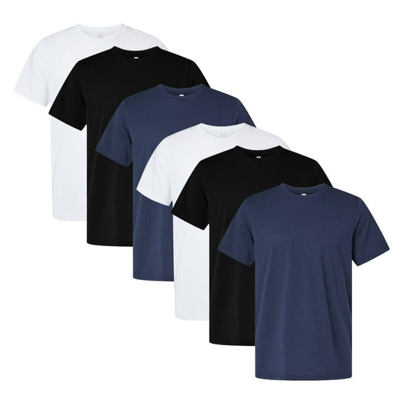 BELLA   CANVAS Unisex T-Shirt, EcoMax Tee 65/35 Recycled Polyester/Cotton Assorted T-Shirts for Men (Dark Color 6 Pack, L)