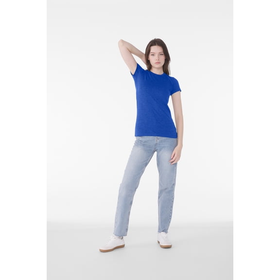 BELLA+CANVAS Women's Crew Neck Personalized T-Shirt, Create your own Designs, True Royal, Small