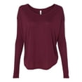 thumbnail image 1 of BELLA + CANVAS Women's Flowy 2x1 Ribbed Long Sleeve Tee 8852 - Maroon Size 2XL, 1 of 2