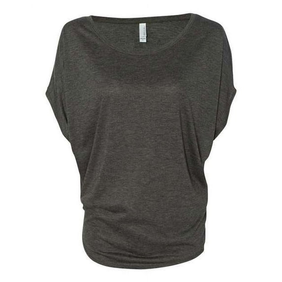 BELLA + CANVAS Women's Flowy Circle Top in Dark Grey Heather L | 8806