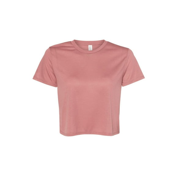 BELLA   CANVAS Women’s Flowy Crop Tee, Short Sleeve Crewneck T-Shirt, Mauve, M