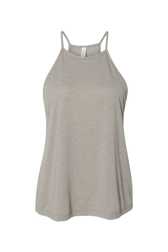 BELLA + CANVAS - Women's Flowy High-Neck Tank - 8809 - Heather Stone - Size: XL