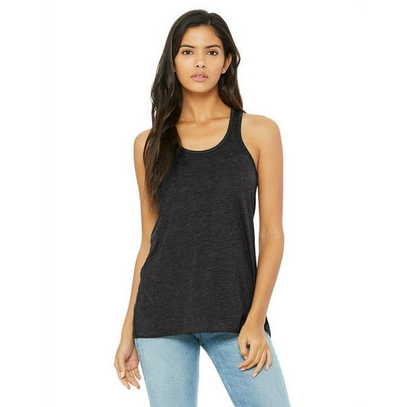 BELLA   CANVAS - Women's Flowy Racerback Tank - 8800 - Dark Grey Heather - Size: XL