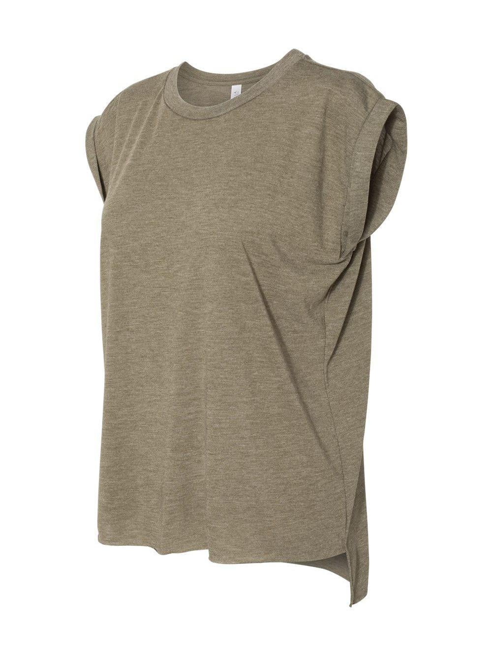 BELLA + CANVAS Women's Flowy Rolled Cuffs Muscle Tee 8804