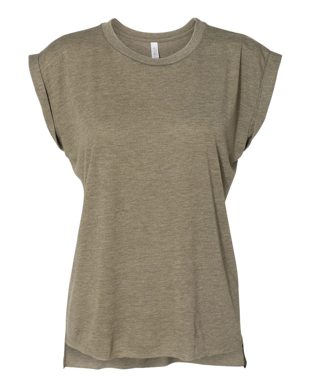 Bella + Canvas Women's Flowy Rolled Cuffs Muscle Tee
