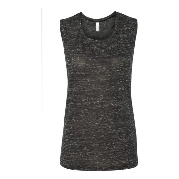 BELLA + CANVAS - Women's Flowy Scoop Muscle Tank - 8803 - Black Marble - Size: L