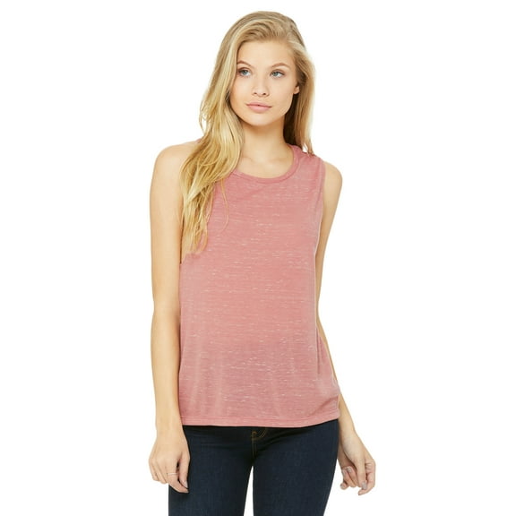 BELLA   CANVAS Women's Flowy Scoop Muscle Tank 8803 - Mauve Marble Size S
