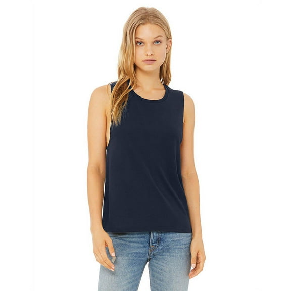 BELLA   CANVAS - Women's Flowy Scoop Muscle Tank - 8803 - Midnight - Size: 2XL