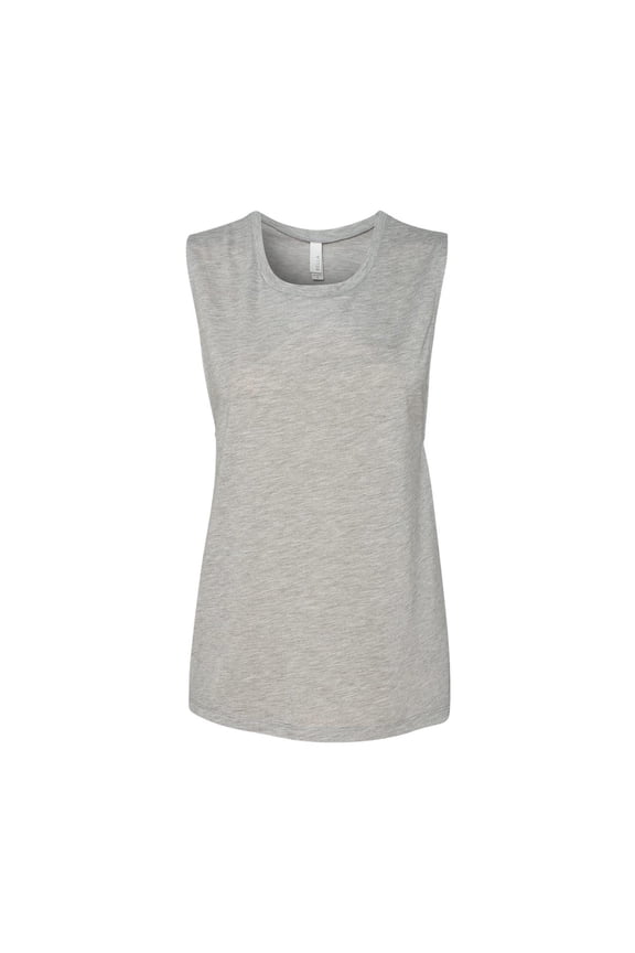 BELLA + CANVAS Women's Flowy Scoop Muscle Tank: Stylish Workout Tank Tops: - 8803 T-Shirt- Elevate Your Style with Racerback Tank Tops | Athletic Heather - M Size