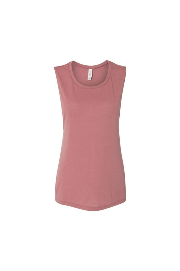 BELLA + CANVAS Women's Flowy Scoop Muscle Tank: Stylish Workout Tank Tops: - 8803 T-Shirt- Elevate Your Style with Racerback Tank Tops | Mauve - M Size