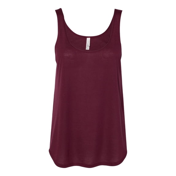 BELLA + CANVAS - Women's Flowy Tank with Side Slit - 8802 - Maroon - Size: M