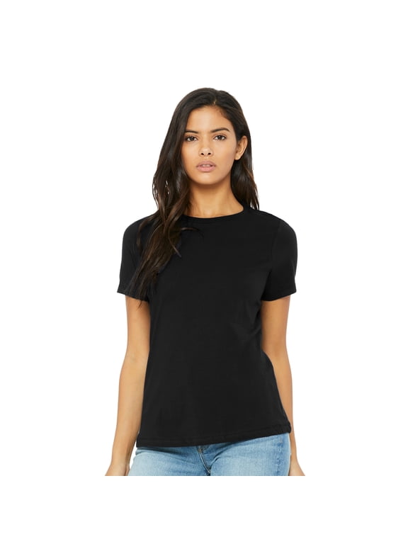 Women's Relaxed Crew Neck T-Shirt for Crafting, Black, Large