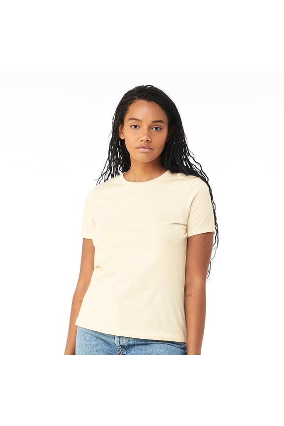 Women's Relaxed Crew Neck T-Shirt for Crafting, Natural, Large