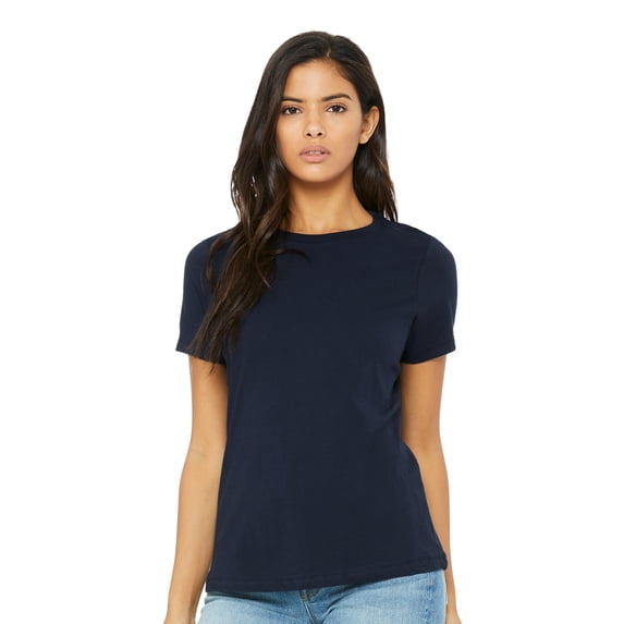 BELLA+CANVAS Women's Relaxed Crew Neck T-Shirt for Crafting, Navy, Small