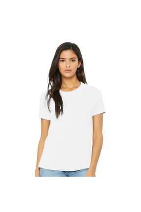 Women's Relaxed Crew Neck T-Shirt for Crafting, White, Small