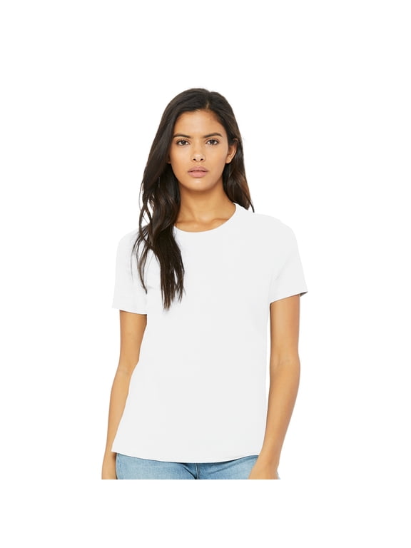 Women's Relaxed Crew Neck T-Shirt for Crafting, White, Small