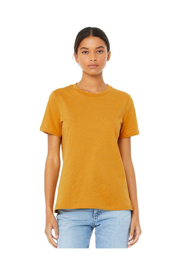 BELLA + CANVAS - Women’s Relaxed Fit Heather CVC Tee - 6400CVC - Heather Mustard