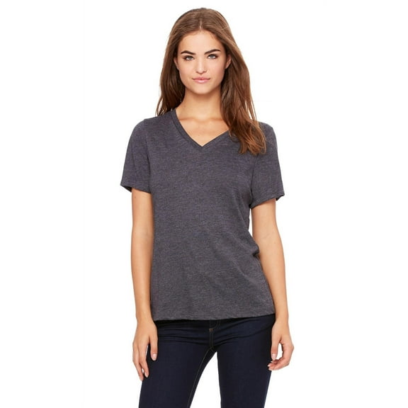 BELLA   CANVAS Women's Relaxed Heather CVC VNeck Tee 6405CVC