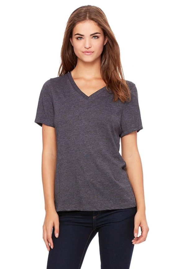 BELLA + CANVAS Women's Relaxed Heather CVC VNeck Tee 6405CVC