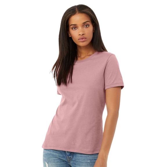 BELLA + CANVAS Women’s Relaxed Jersey Tee 100% Ring-Spun Cotton Short Sleeve Crew Neck T-Shirt (Orchid, M)