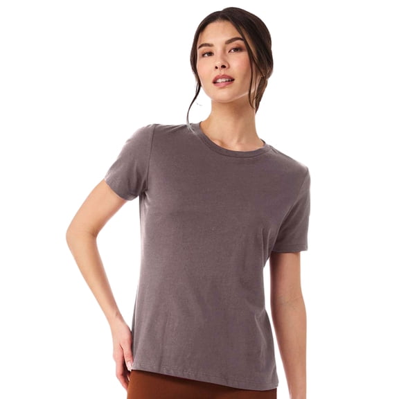 BELLA + CANVAS Women’s Relaxed Jersey Tee 100% Ring-Spun Cotton Short Sleeve Crew Neck T-Shirt (Purple-Storm, L)