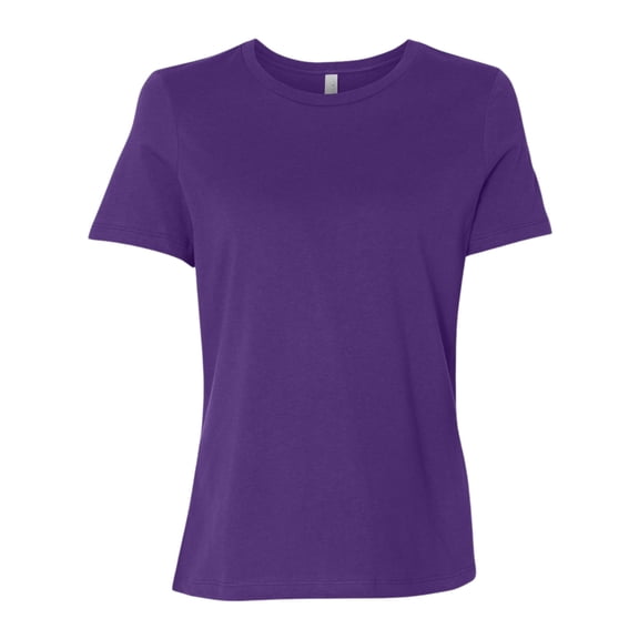 BELLA + CANVAS Women’s Relaxed Jersey Tee 100% Ring-Spun Cotton Short Sleeve Crew Neck T-Shirt (Team-Purple, M)