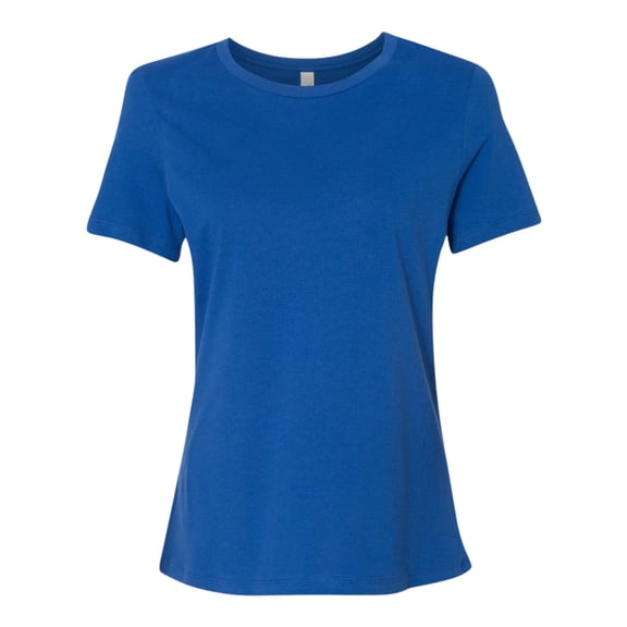 BELLA + CANVAS Women’s Relaxed Jersey Tee 100% Ring-Spun Cotton Short Sleeve Crew Neck T-Shirt (True-Royal, L)