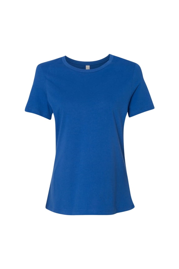 BELLA + CANVAS Women’s Relaxed Jersey Tee 100% Ring-Spun Cotton Short Sleeve Crew Neck T-Shirt (True-Royal, XL)